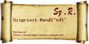 Szigriszt Renátó névjegykártya