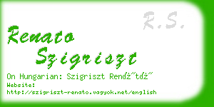 renato szigriszt business card